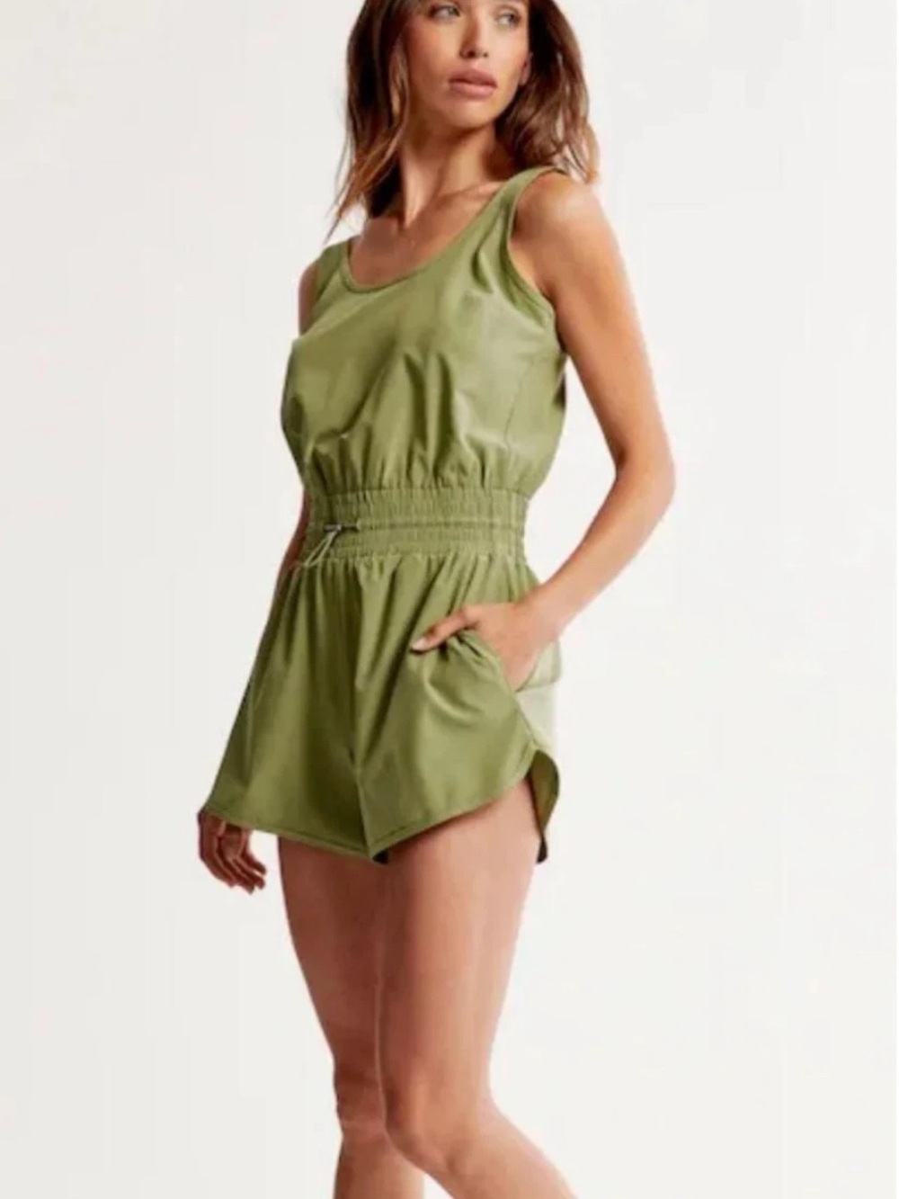 Abercrombie & Fitch Women's Traveler Romper S Green Shorts Tank Athleisure